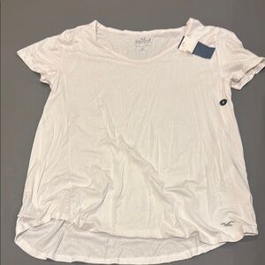 Hollister White Relaxed Short Sleeve Tee